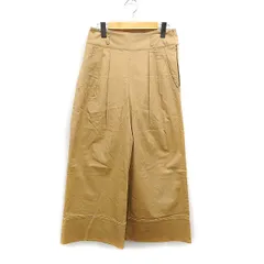 ローリーズファーム LOWRYS FARM タック ワイドパンツ フルレングス 無地 コットン 綿 M ベージュ /FT33