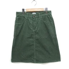 リー LEE × ルノンキュール Lugnoncure コーデュロイ 台形スカート ひざ丈 無地 綿 M カーキ /FT39