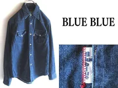 BLUE BLUE ブルーブルー ロゴピスネーム デニムシャツ ウエスタンシャツ 1/S インディゴ 日本製 ハリウッドランチマーケット