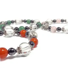 幸運を呼ぶ 天然石 五芒星 pentagram デザインブレスレット ：D2-26