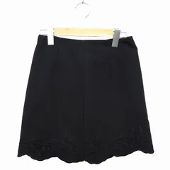 リュクス ローズ luxe rose スカート 台形 刺繍 スカラップ ミニ丈 M ブラック 黒 /MT13
