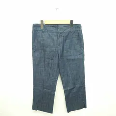 グリーンレーベルリラクシング ユナイテッドアローズ green label relaxing パンツ テーパード センタープレス アンクル ジップフライ 薄手 38 紺 ネイビー /TT12