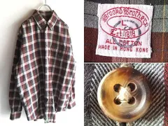 希少 80sビンテージ Brooks Brothers ブルックスブラザーズ コットン チェック BDシャツ L レッドブラウン グリーン
