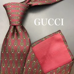 【美品】GUCCI グッチ ネクタイ 総柄 ブランドロゴ ボルドー 高級感