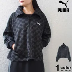 プーマ PUMA トラックジャケット 総柄 ジャージ ショート丈 CORE HERITAGE モノグラム トラック ジャケット アウター ランニング ジョギング マラソン トレーニング スポーツウェア #680749