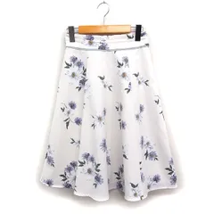 ミッシュマッシュ MISCH MASCH フラワープリント フレアスカート ひざ丈 S オフホワイト 白 /FT21