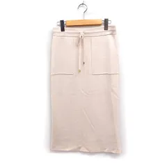 23区 オンワード樫山 ニット タイトスカート ミモレ丈 イージー 無地 38 ベージュ /FT46