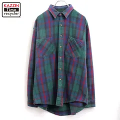 00s USA製 STJOHN'SBAY チェック柄 ヘビーネル 長袖シャツ メンズ 表記Lサイズ