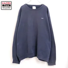 90s USA製 vintage NIKE ワンポイントロゴ 刺しゅう フェード スウェット トレーナー メンズ 表記XXLサイズ