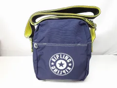 26k-092h【中古】【未使用品】kipling キプリング ショルダーバッグ ネイビー×イエロー
