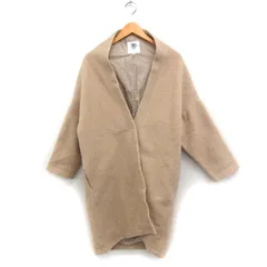 ルノンキュール Lugnoncure ボア ノーカラー コート アウター ロング 無地 F ベージュ /FT32