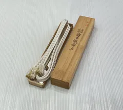 帯締/白×金/美品/平組/撚り房/博多織/9813