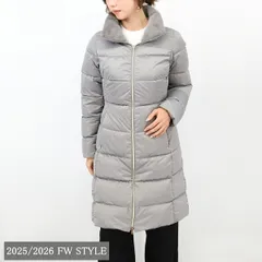 ■HERNO ヘルノ ダウンコート PI002124D 9406/GRIGIO PERLA　ダウンジャケット スタンドカラー フェイクファー ロング丈