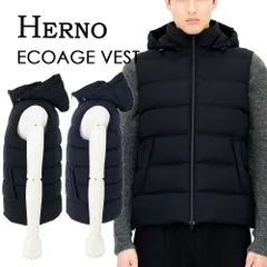 HERNO ヘルノ ダウンジャケット エコアージュ ダウンベスト フード付き ジレ ブルーネイビー ブラック アウター 大きいサイズあり 撥水 超軽量 PI001186U