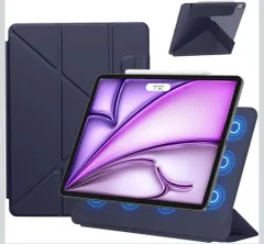 ★iPad Air 11インチ ケース M2/M3 (2024/2025、第6/7世代)/iPad Air 第5/4世代 (2022/2020)/iPad pro 11インチ ケース(2018)専用 横置＆縦置 角度調整可能 三角形スタンド  (ネイビー)