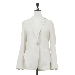 【美品】INDIVI インディヴィ ジャケット ベージュ サイズ:34(XS) | 24春夏 麻調 テーラードカラー ジャケット | 1B スリット ウォッシャブル | アウター ブレザー ブルゾン 上着【レディース】【中古】