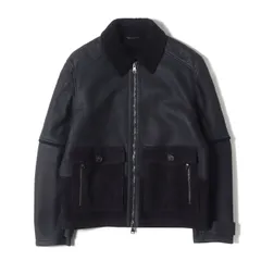 【美品】Salvatore Ferragamo サルヴァトーレ フェラガモ ジャケット ネイビー 紺 サイズ:54 | ダブルジップ ムートン ジャケット | イタリア製 | アウター ブルゾン 上着【メンズ】【中古】のサムネイル