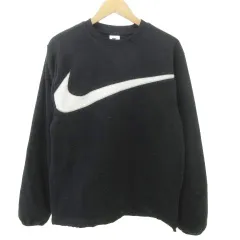 ナイキ NIKE トレーナー フリース 長袖 ロゴ クルーネック 厚手 Sサイズ グレー ■YHS7