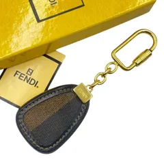 未使用品 FENDI フェンディ  キーホルダー キーリング レザー ブラウン 箱付き