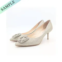 23.5cm/No.954/サンプル品(805032)/アルネ セヴン トゥエルヴ サーティ ALUNE SEVEN TWELVE THIRTY ビジューバックルパンプス （ゴールド）