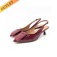 23cm/No.907/B品(823024)/アルネ セヴン トゥエルヴ サーティ ALUNE SEVEN TWELVE THIRTY バックル付きバックベルトパンプス （レッドエナメル）