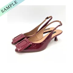 23.5cm /No.722/サンプル品(823024)/ALUNE SEVEN TWELVE THIRTY/アルネ セヴン トゥエルヴ サーティ バックル付きバックベルトパンプス （レッドエナメル）