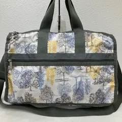 9583　LeSportsac　レスポートサック　2way　ボストンバッグ　ハンドバッグ　トートバッグ　ボタニカル　木　ツリー　ナイロン　肩がけ　斜めがけ　クロスボディ　総柄