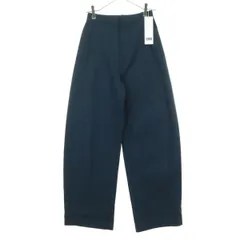 未使用 UNIQLO U ユニクロユー コットン ダブルフェイス ワイドパンツ S ネイビー レディース 古着