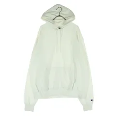 Champion チャンピオン 裏起毛 ワンポイントワッペン 長袖 スウェットパーカー L ホワイト メンズ 古着