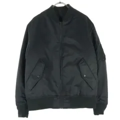 UNIQLO ユニクロ ナイロン 長袖 MA-1タイプ 中綿ジャケット M ブラック ブルゾン メンズ 古着