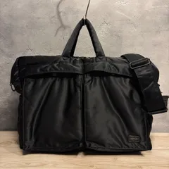 PORTER ポーター ブラック 2WAY ビジネスバッグ ショルダー付き ナイロン ブリーフケース 黒 吉田カバン 通勤 通学 A4収納可 美品