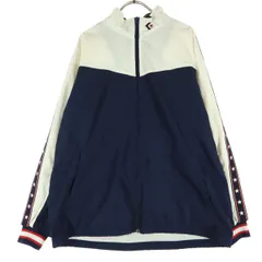 CONVERSE コンバース ワンポイントロゴ 星柄 長袖 ウインドブレーカー L ネイビー バイカラー メンズ 古着