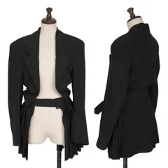 コムデギャルソンCOMME des GARCONSポリウールベルテッドジャケット 黒M