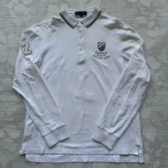 23区ゴルフ 長袖ポロシャツ Lサイズ 白 ホワイト ロゴ刺繍 ゴルフウェア