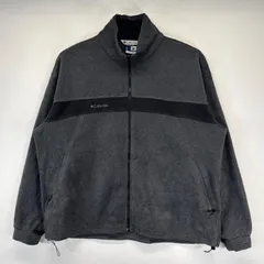 古着 コロンビア Columbia フリースジャケット 大きいサイズ フルジップ ワンポイントロゴ刺繍 アウトドア ドローコード 2XL  グレー系 メンズ