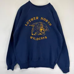 古着 80's/80年代 ヴィンテージ ヘインズ Hanes USA製 スウェット トレーナー カレッジロゴ プリント ラグラン L  ネイビー メンズ