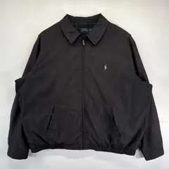 古着 ポロ・ラルフローレン POLO RALPH LAUREN スウィングトップジャケット 大きいサイズ ワンポイントロゴ フルジップ  3XLT  ブラック メンズ