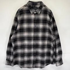 古着 ペンドルトン PENDLETON 長袖シャツ ボタンダウン ネルシャツ オンブレ チェック柄 XL  ブラック メンズ