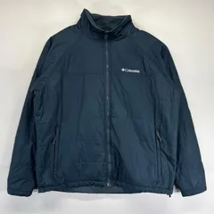古着 コロンビア Columbia ジャケット 中綿 フルジップ アウトドア ワンポイントロゴデザイン L  ネイビー系 メンズ