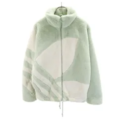 adidas Originals アディダスオリジナルス トレフォイルロゴ フェイクファー トラックジャケット M ミント系 メンズ 古着