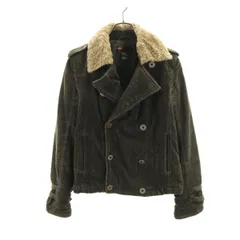 DIESEL ディーゼル コーデュロイジャケット S カーキ ファー襟 レディース 古着