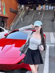 ビニール未開封 新品 MAYOON 2025 とろみ素材 フレア ショートパンツ (ブラック/標準丈)