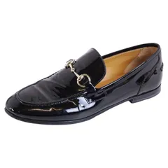 美品 グッチ GUCCI ローファー モカシン ホースビット エナメルレザー シ