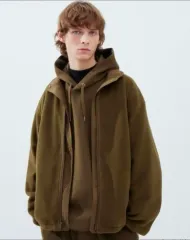 UNIQLO U Lemaire リバーシブル 양면 フリース ブラック オリーブ