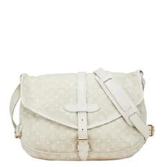 ルイ ヴィトン モノグラム ミニラン ソミュール30 M95314 デュンヌ ホワイト キャンバス レザー レディース LOUIS VUITTON【1-0222955】