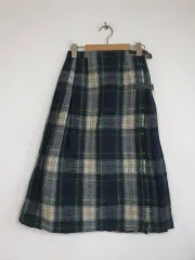 mooltook レディース CHECK ウール ラップスカート 24-25