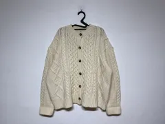 オーバーサイズ アイボリー ケーブル編み カーディガン F