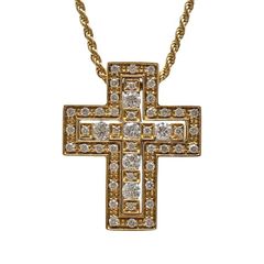 K18 ダイヤモンド クロスネックレス 12.69g イエローゴールド - メルカリ