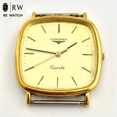 LONGINES ロンジン クォーツ スクエア ゴールド文字盤 電池新品 稼働品