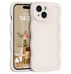 GUAGUA iPhone 15 ケース ウェーブ いPhone15 カバー うねうね TPU 可愛い 韓国 おしゃれ 人気 ソフト バンパー 耐衝撃 超軽量 薄型 滑り止め ワイヤレス充電対応 ストラップホール付き アイフォン 15 6.1インチ用